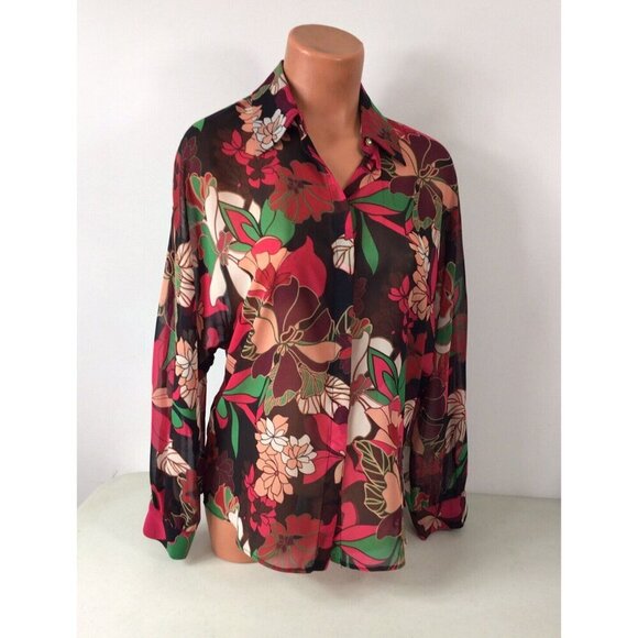 Zara Floral Blouse Womens Small New $49 - Picture 1 of 8